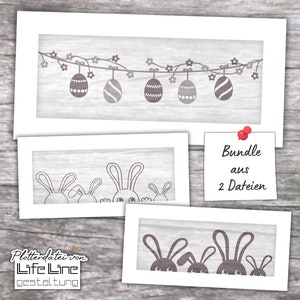 Ensemble de fichiers de traçage GUIRLANDE DE PÂQUES + OREILLES DE LAPIN svg + dxf