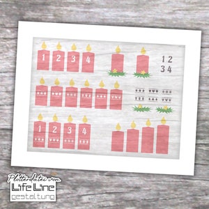 Plotter file ADVENT CANDLES svg + dxf