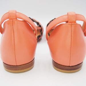 Nina Coral Sandals-Summer Shoes, Women Shoes, Vintage Flat Shoes, Retro and Unique Shoes, Leather Shoes, Made in Argentina image 4