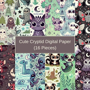Joli papier numérique Cryptid (format JPG 16 pièces)
