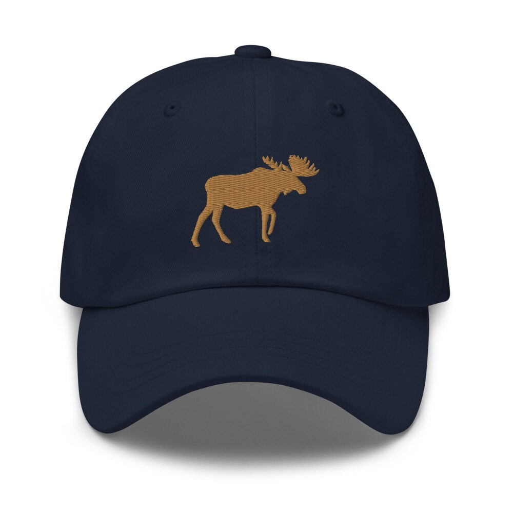 Moose Baseball Hat Embroidered Hiking Climbing Adventure Wildlife