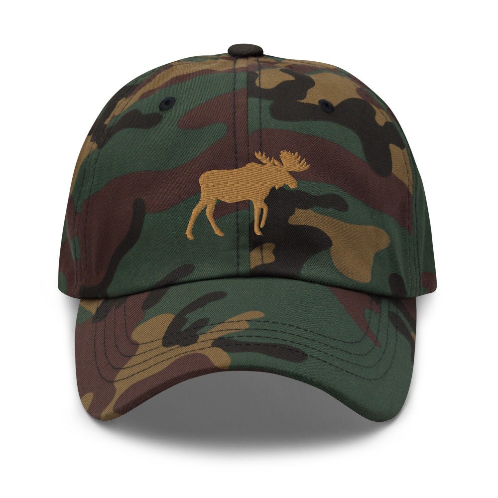 Moose Baseball Hat Embroidered Hiking Climbing Adventure Wildlife