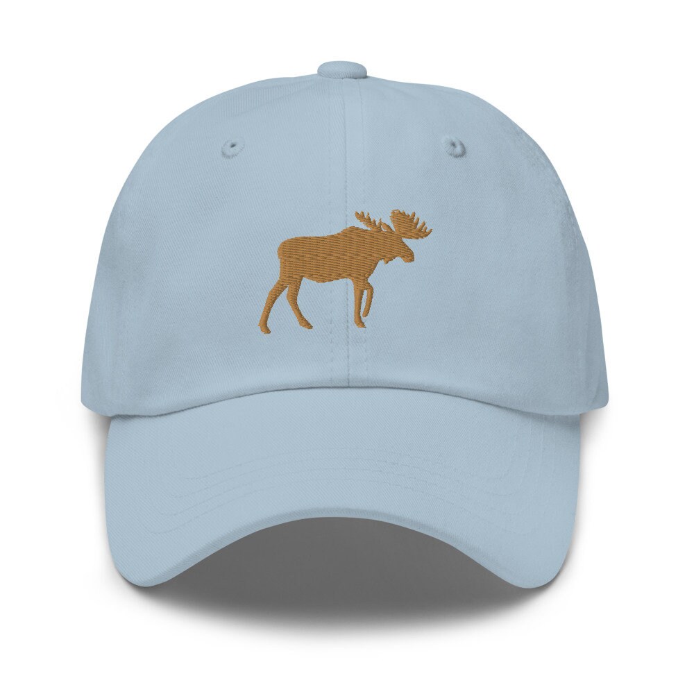 Moose Baseball Hat Embroidered Hiking Climbing Adventure Wildlife