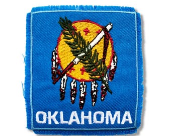 State Of Oklahoma Flag Embroidery Patch Iron On Sew on 2.75"x3"
