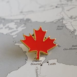 Canadian Maple leaf lapel in badge Brooch