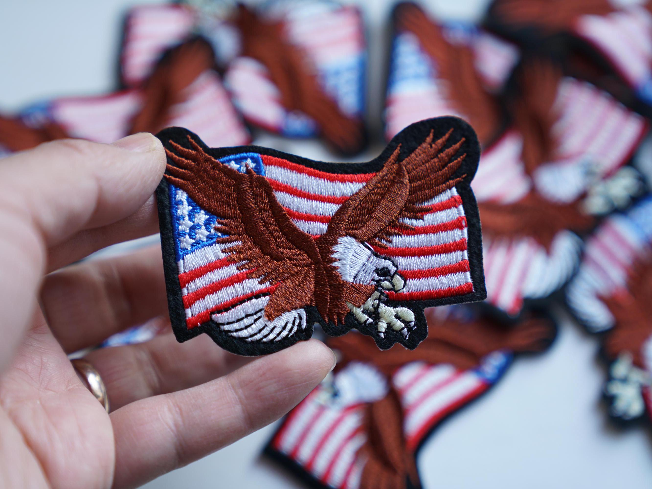 Bandera De Estados Unidos - Águila Elevando - Parche De Hierro
