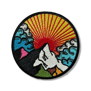 Sunshine Sunrise Outdoor Hiking Journey Embroidered  Sew On Iron On Patch