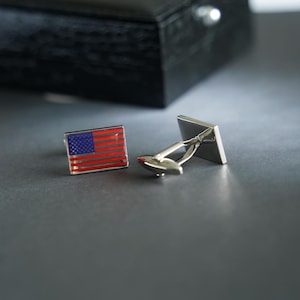 United States Flag Cufflinks with Gift Box