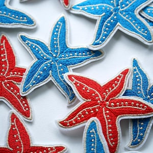 Starfish Embroidered Patch Iron On/Sew On (3.0" x 3.0")