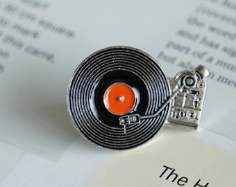 Retro Turntable Record Player Enamel Pin