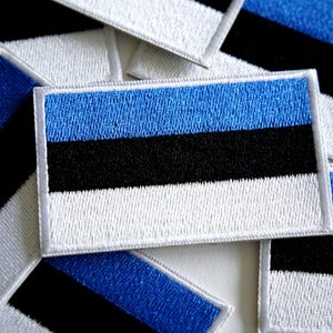 Estonia Flag Embroidery Patch Iron On Sew on 3.25&quot;x2.0&quot;