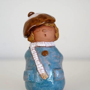Vintage 1981 Handmade Ceramic Girl Sculpture, Quebec Art Figurine,  Art Decor