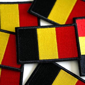 Belgium Flag Embroidery Patch Iron On Sew on 3.25&quot;x2.0&quot;