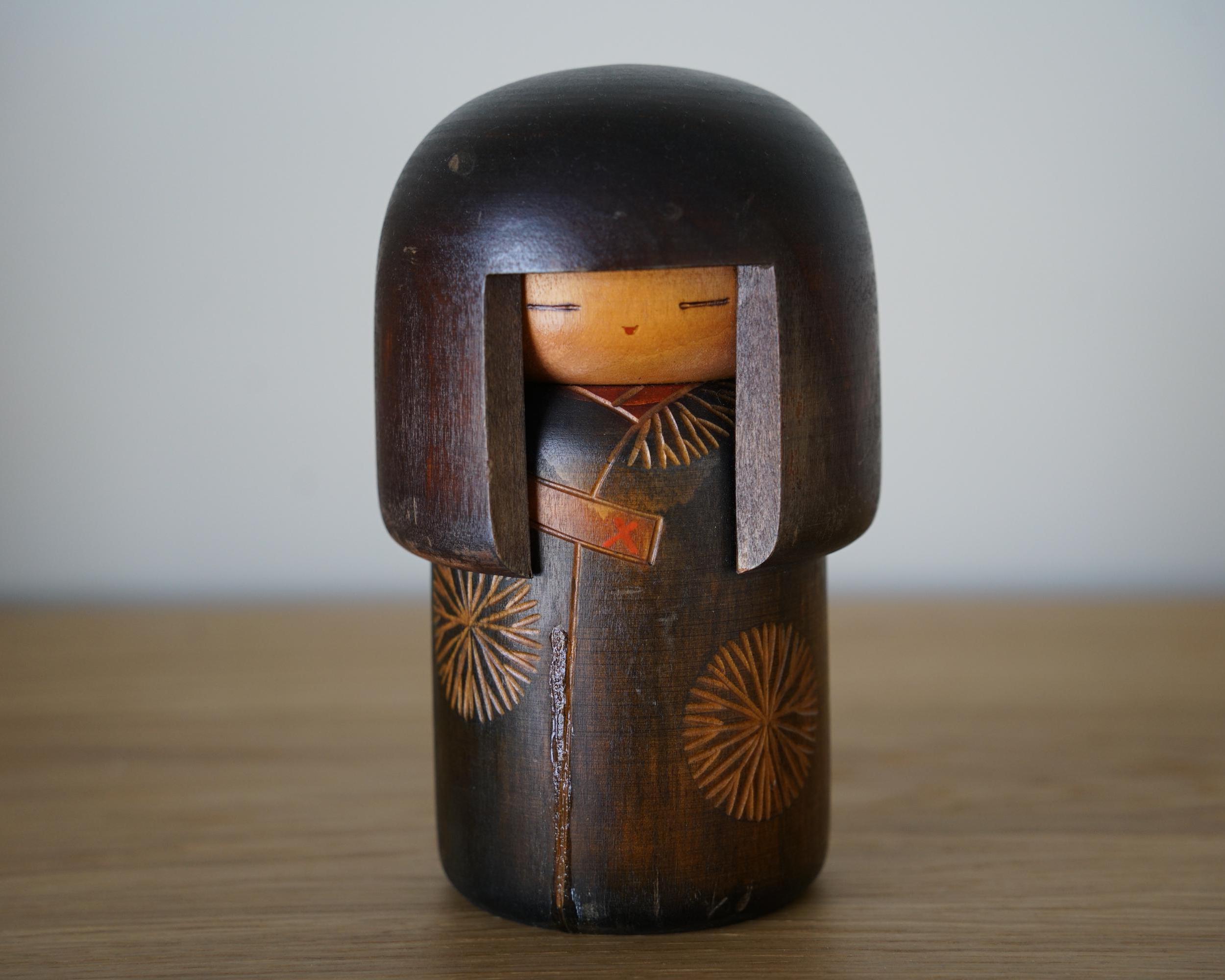 関口 三作 Sansaku 創作 こけし kokeshi doll 日本 人形 RARE Vintage Kokeshi Doll 