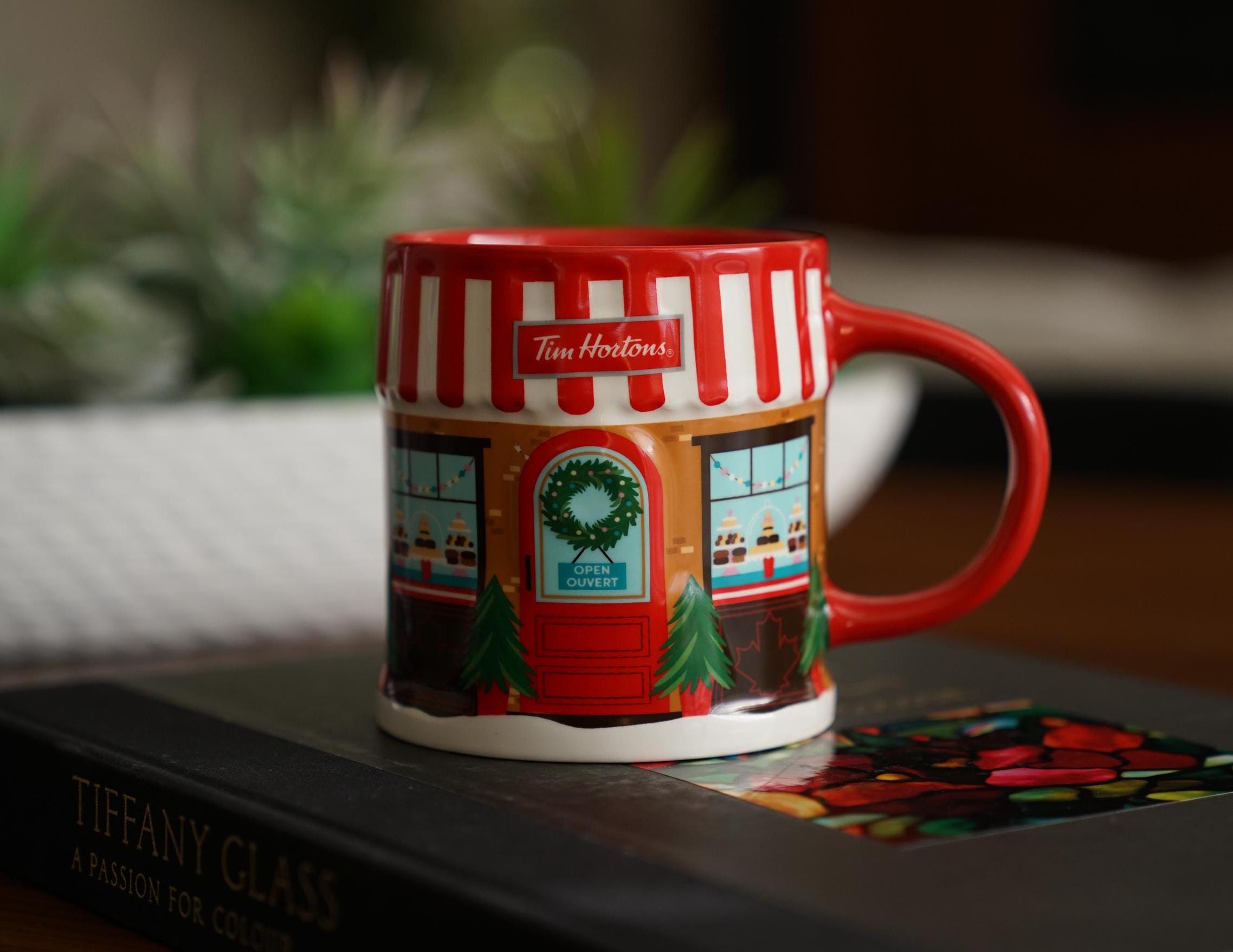 Calanaram Tazza Da Colazione Tim Horton In Ceramica, 325 Ml, Con Stampa Animalier, Adatta A Microonde E Lavastoviglie