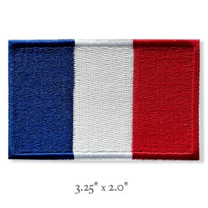 France Flag Embroidery Patch Iron On Sew on 3.25&quot;x2.0&quot;