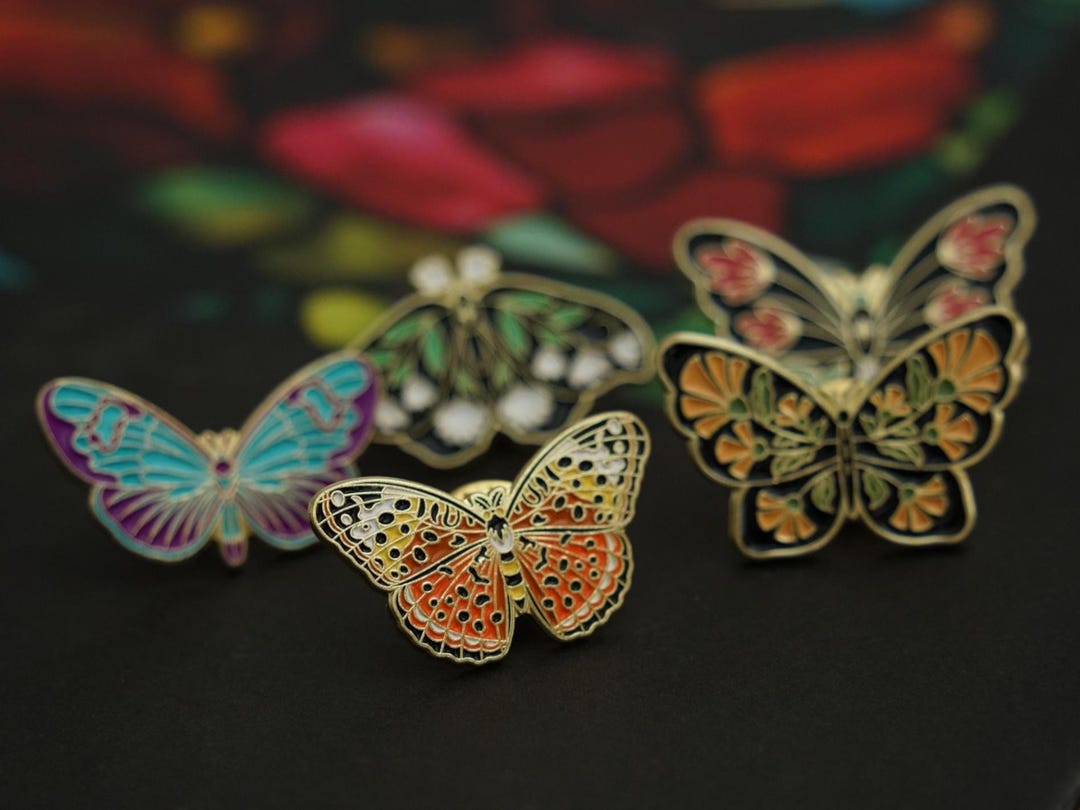 Colorful Butterfly Enamel Pin - Etsy