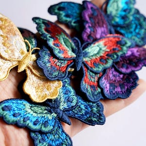 Double Layer Butterfly Sew On Embroidered Patch Appliqués Badge