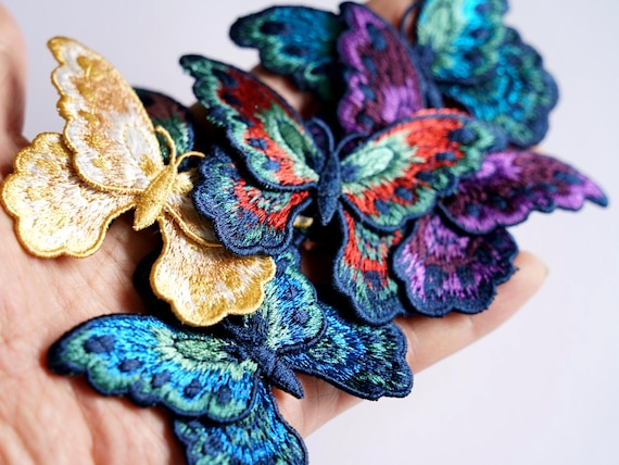 Double Layer Butterfly Sew On Embroidered Patch Appliqués Badge