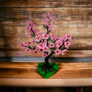 Blooming Sakura of beads - Wire tree for home decor - Yapanese flowers tree - bonsai gift