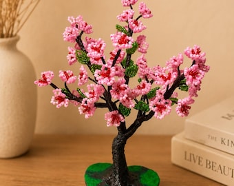Blooming Sakura of beads - Wire tree for home decor - Yapanese flowers tree - bonsai gift