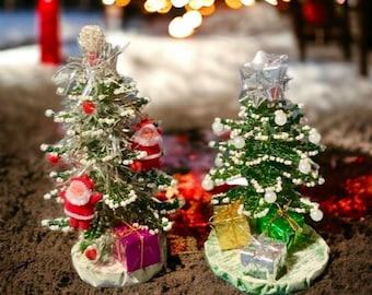Weihnachtsbäume aus Perlen handgemachte Wohn Dekoration - Draht Baum Skulptur - Bonsai Weihnachtsgeschenk