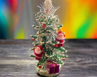 Mini Christmas tree of beads handmade home decor - wire tree sculpture - Bonsai Christmas gift