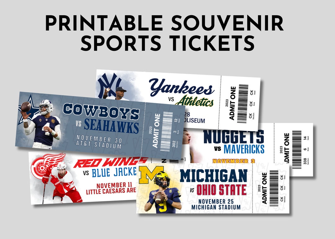 Custom Souvenir Sports Tickets Etsy