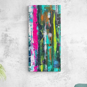 FUSIONS Abstract expressionist painting. Mixed media textured acrylic on stretched canvas artwork. Ready to hang. image 2