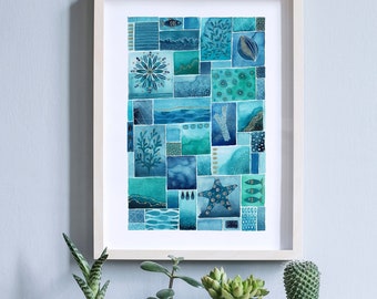 A3 Giclée print - Ocean Treasures Watercolour