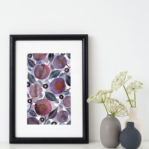 Floral Watercolor Giclée Print – Purple & Pink A4 Art