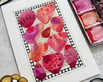 A4 Giclée Print - Moroccan Pebble Abstract Watercolour
