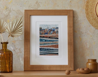 A4 Giclée Print - Tiny House Landscape Abstract Watercolour