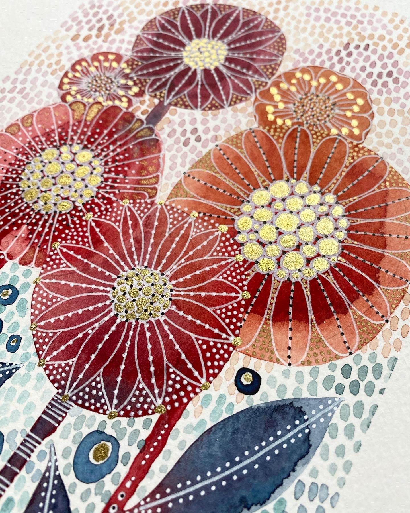A4/A3 Giclée Print Flower Field Abstract Watercolour Etsy