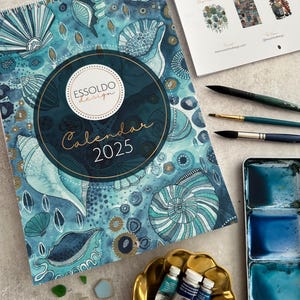 Calendrier design Essoldo, calendrier illustré A4, calendrier artistique 2025, cadeau calendrier, agenda 2025, calendrier illustré