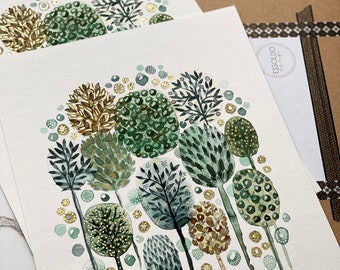 A4 Giclée print - Abstract Tiny Trees