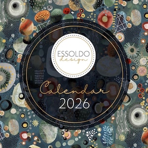 2026 Art Calendar, A4 Watercolor Illustration, Essoldo Design