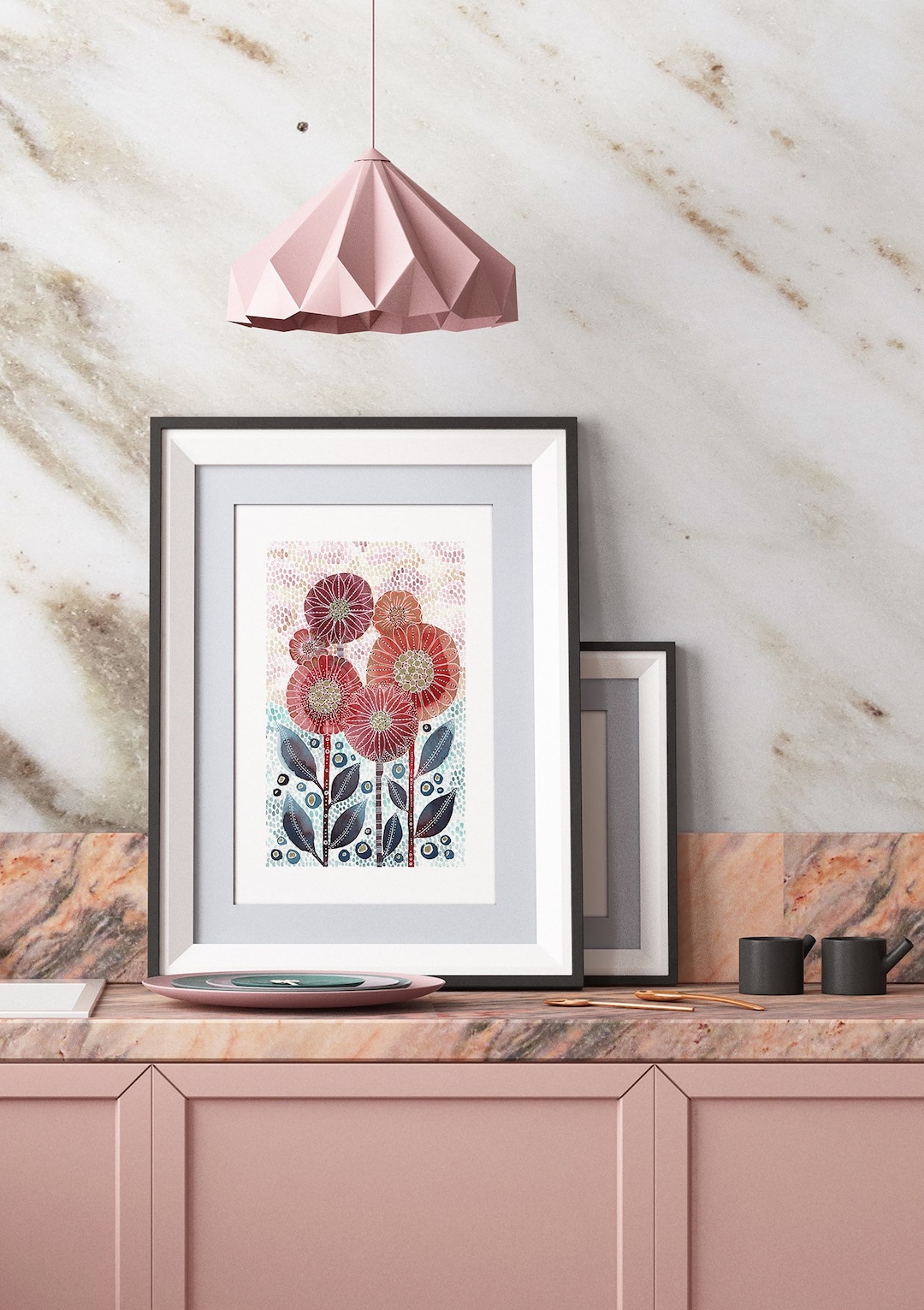 A4/A3 Giclée Print Flower Field Abstract Watercolour Etsy UK