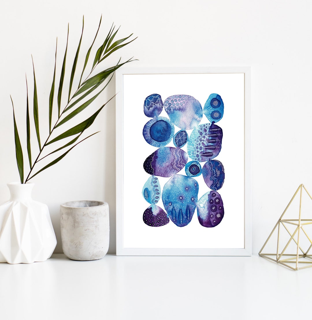 Periwinkle Abstract Abstract Periwinkle Giclée Print – Organic Watercolor Wall Art - Etsy