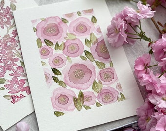 A4 Giclée Print - Cherry Blossom Abstract Watercolour