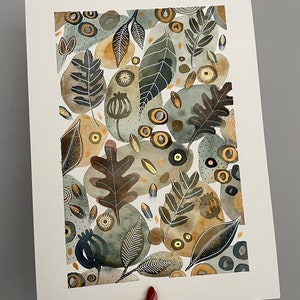 A3 Giclée Print - Autumn Leaves Watercolour