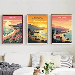 Ventura Travel Poster Print Wall Art Ventura California Wall Poster Home Decor Ventura Beach Regalo Amantes del arte California Cartel Amante del arte