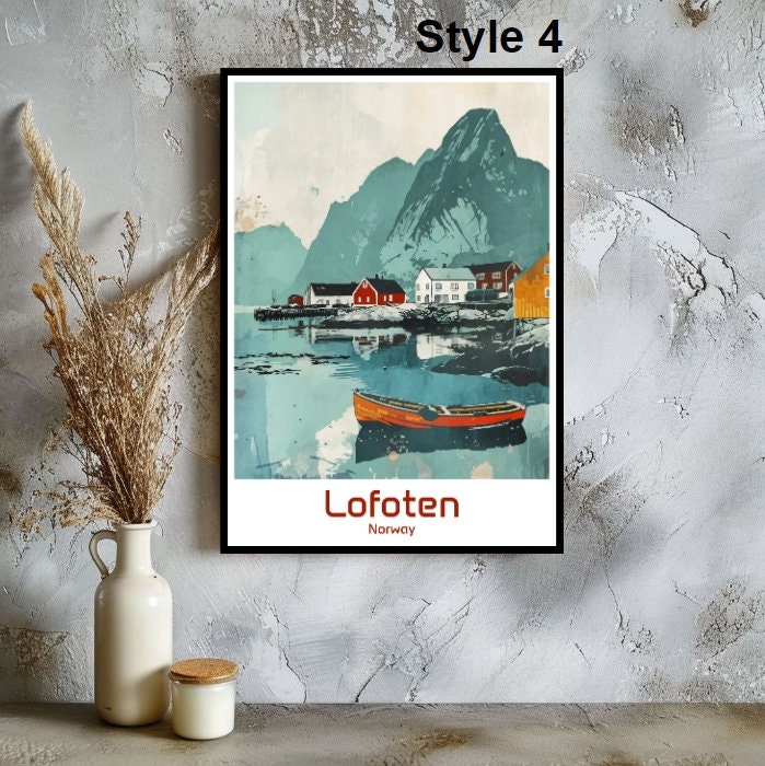 Photo inspiration: Fresh Look at Lofoten Islands Norway Poster Travel Print Wall Norway Lofoten Poster