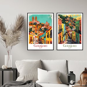 Guanajuato méxico viagem cartaz impressão parede méxico guanajuato cartaz de parede decoração casa lona mexiko guanajuato viagem ilustração