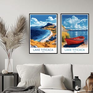 Lake Titicaca Puno Peru Poster Travel Print Lake Titicaca Puno Andes ltiplano Wall Home Decor Canvas Travel Peru Gift Room Decoration