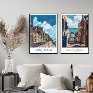 Saint-Malo France France Poster Travel Print Saint Malo Dorset Wall Home Decor Canvas Travel France Illustration Gift Room Decoration