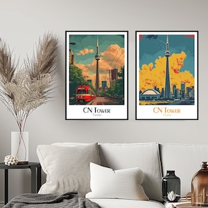 CN Tower Toronto Canada Travel Poster Print Wall Toronto CN Tower Poster Wall Poster Home Decor Canvas CN Tower Toronto Poster Designer