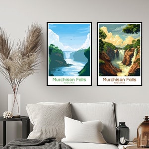 Murchison Falls National Park Poster Travel Print Murchison Falls Africa Wall Home Decor Canvas Travel Tanzania Gift Room Decoration