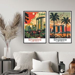 Singapore Travel Poster Print Wall Singapore Wall Poster Home Decor Singapore Gift Art Lovers Singapore Poster Lover