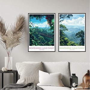 Monteverde Nebelwald Poster Reise Druck Monteverde Nebelwald Reserve Wand Wohnkultur Leinwand Reise Costa Rica Geschenk Raumdekoration